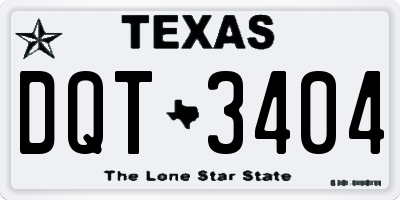 TX license plate DQT3404