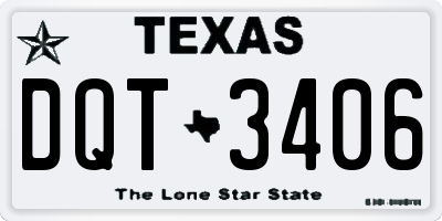 TX license plate DQT3406