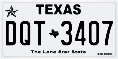 TX license plate DQT3407
