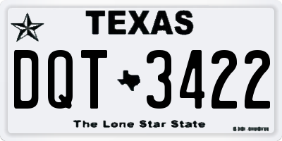 TX license plate DQT3422