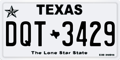 TX license plate DQT3429