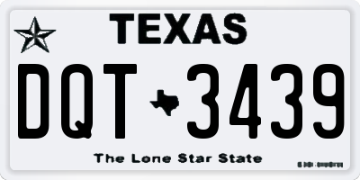 TX license plate DQT3439