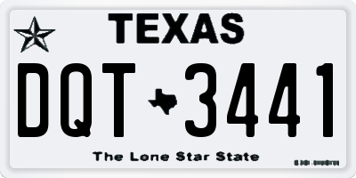 TX license plate DQT3441