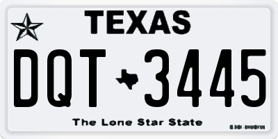 TX license plate DQT3445