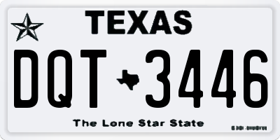 TX license plate DQT3446
