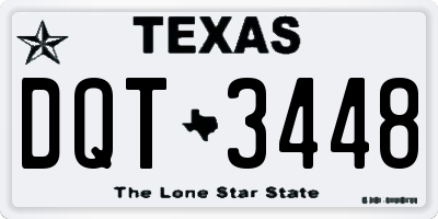 TX license plate DQT3448