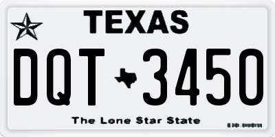 TX license plate DQT3450