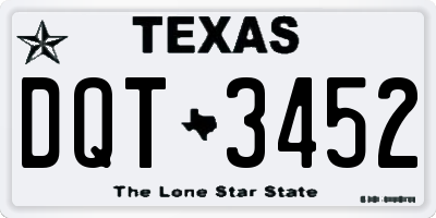 TX license plate DQT3452