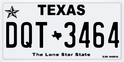 TX license plate DQT3464
