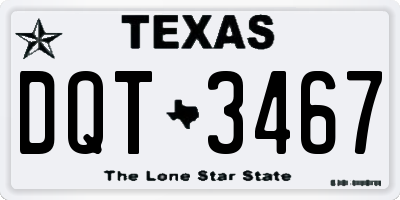 TX license plate DQT3467