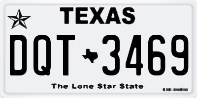 TX license plate DQT3469