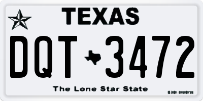 TX license plate DQT3472