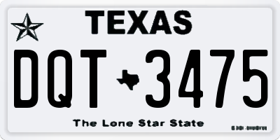 TX license plate DQT3475