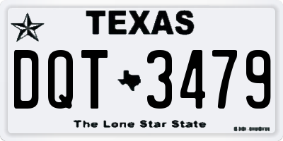 TX license plate DQT3479