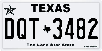 TX license plate DQT3482