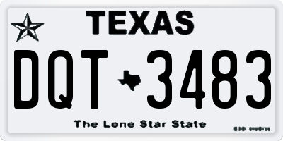 TX license plate DQT3483