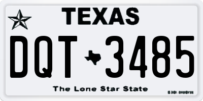 TX license plate DQT3485