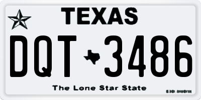 TX license plate DQT3486