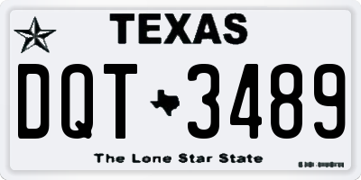 TX license plate DQT3489