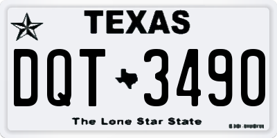 TX license plate DQT3490