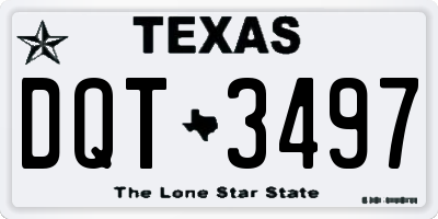 TX license plate DQT3497