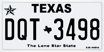 TX license plate DQT3498