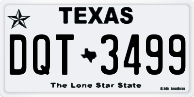 TX license plate DQT3499
