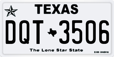 TX license plate DQT3506