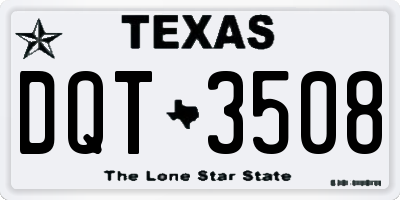 TX license plate DQT3508