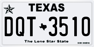TX license plate DQT3510