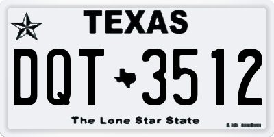 TX license plate DQT3512