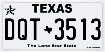 TX license plate DQT3513