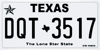 TX license plate DQT3517