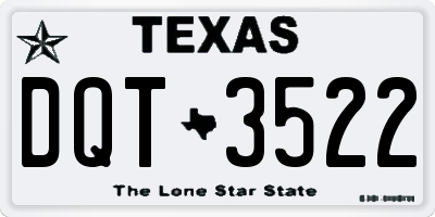 TX license plate DQT3522