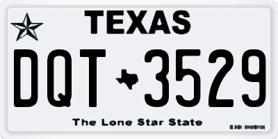 TX license plate DQT3529