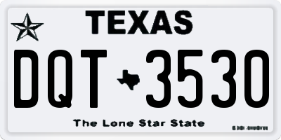 TX license plate DQT3530