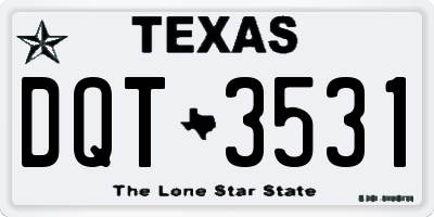 TX license plate DQT3531