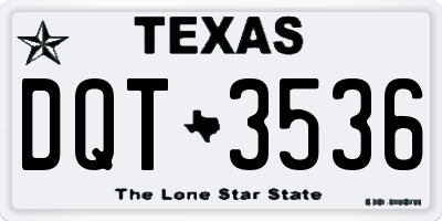 TX license plate DQT3536