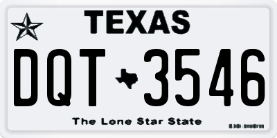TX license plate DQT3546