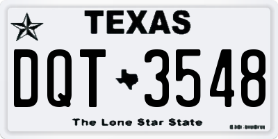 TX license plate DQT3548