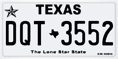 TX license plate DQT3552