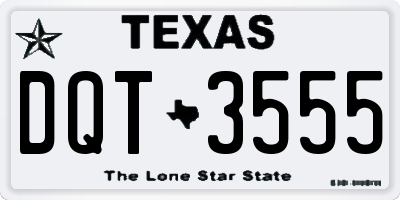 TX license plate DQT3555