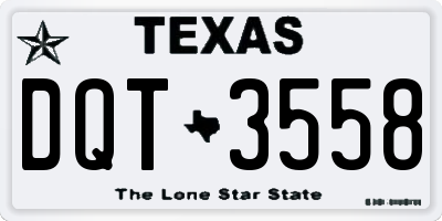 TX license plate DQT3558