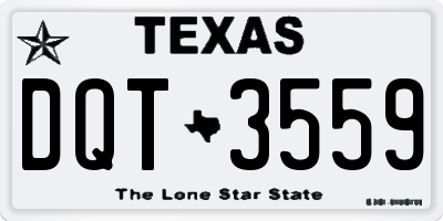 TX license plate DQT3559