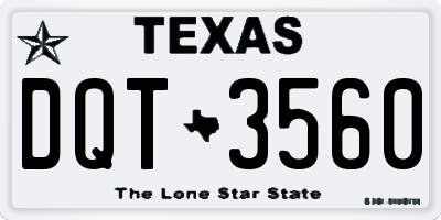 TX license plate DQT3560