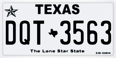 TX license plate DQT3563