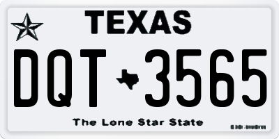 TX license plate DQT3565
