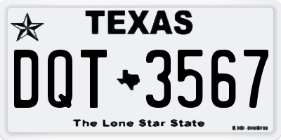 TX license plate DQT3567
