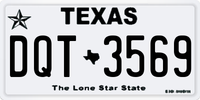 TX license plate DQT3569