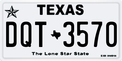 TX license plate DQT3570